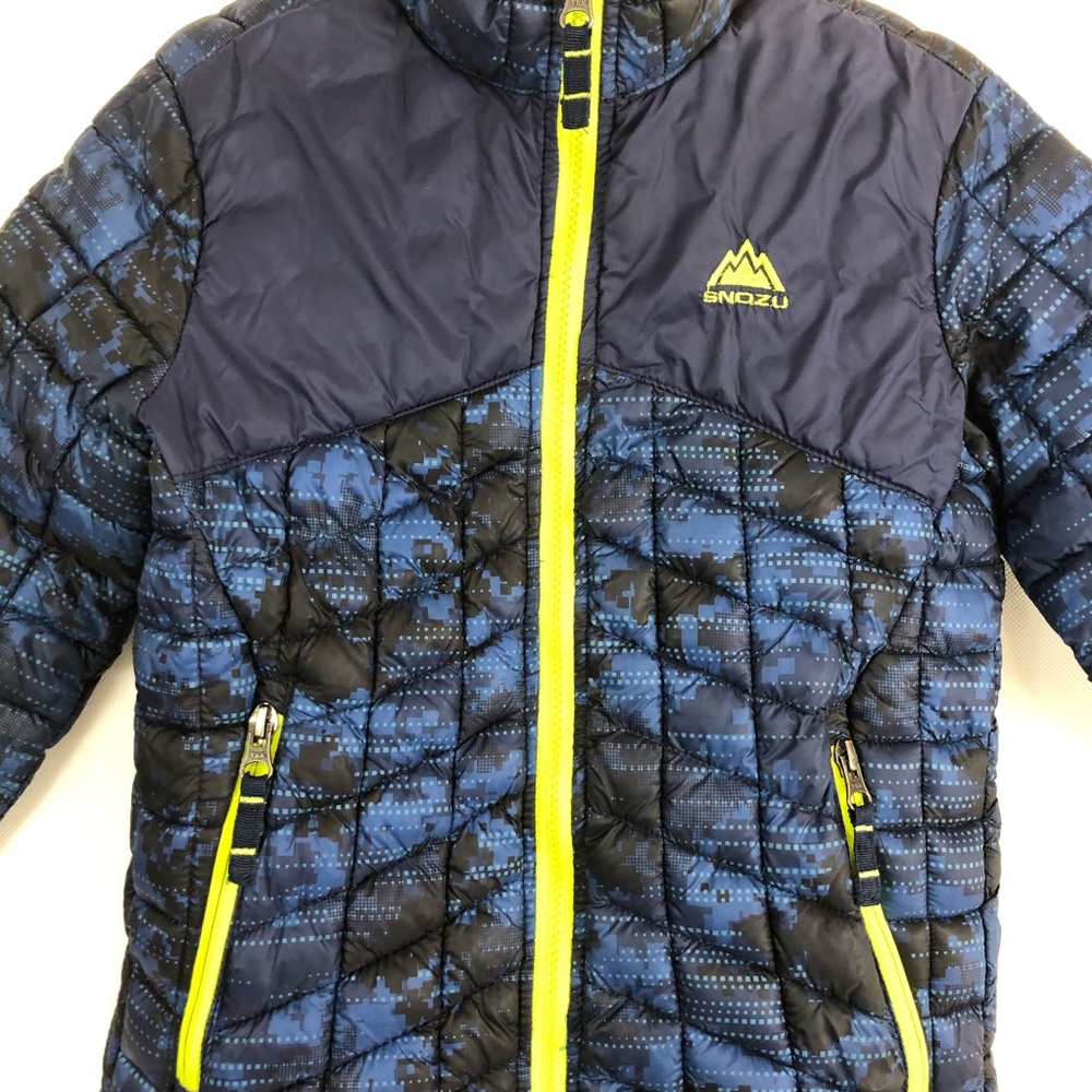 Snozu boys quilted jacket size xs 5/6 blue ,green
